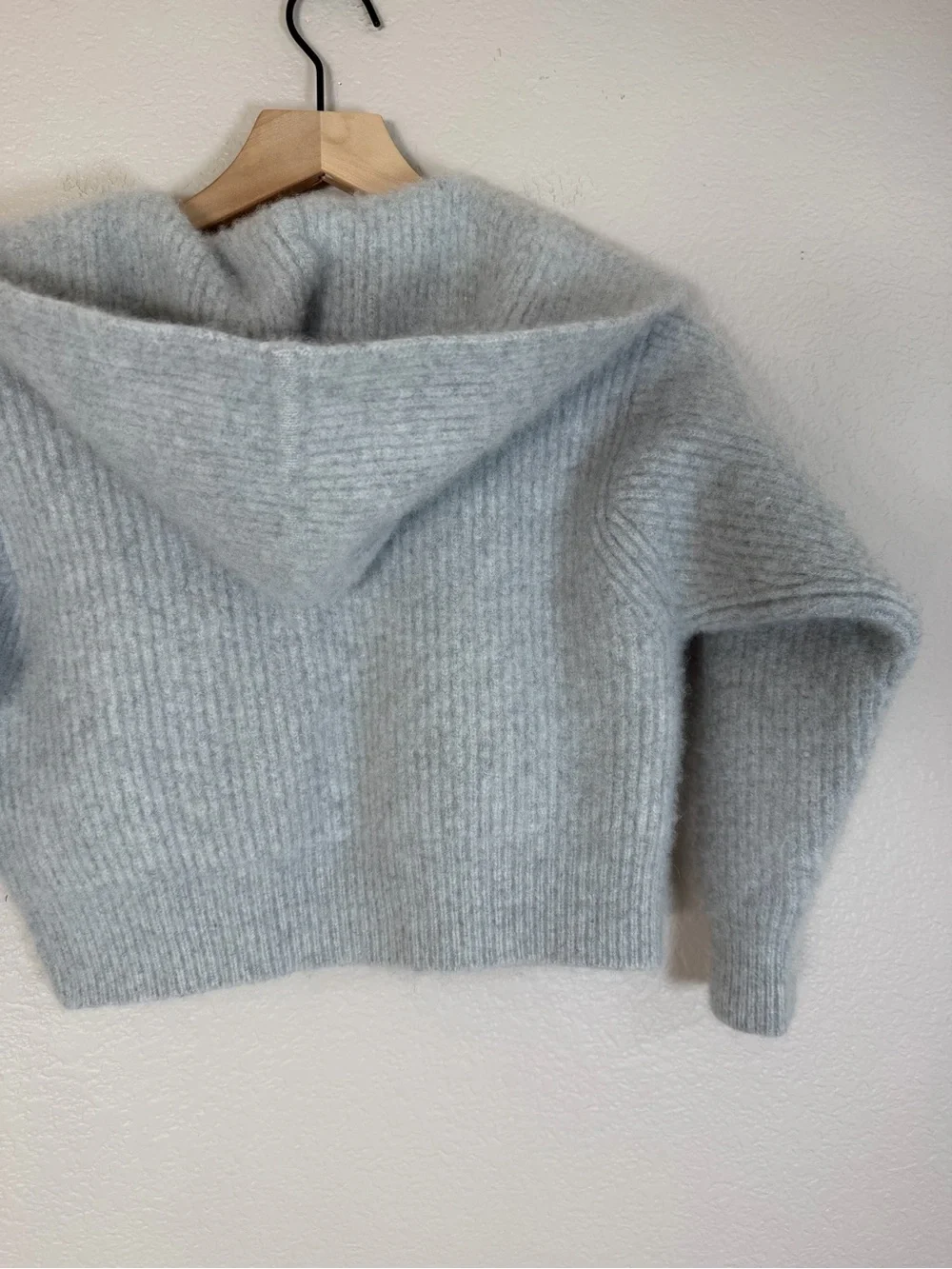 NakedCashmere 100% Cashmere Montauk Fisherman Hooded Cardigan Gray XS $475